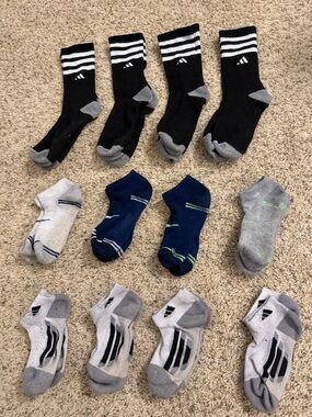 Adidas and Nike socks